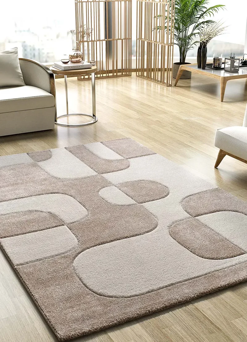Alfombra geométrica Lena 40314 Crema