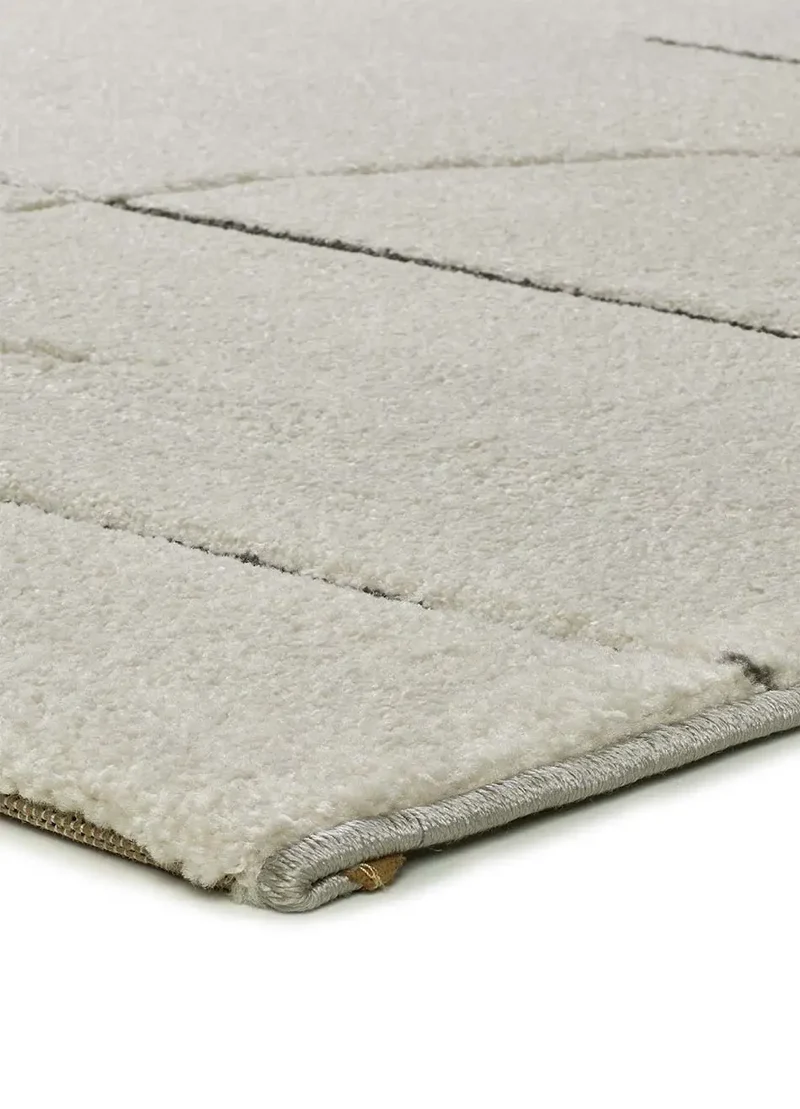Alfombra geométrica a trazos Lena 40264 Crema