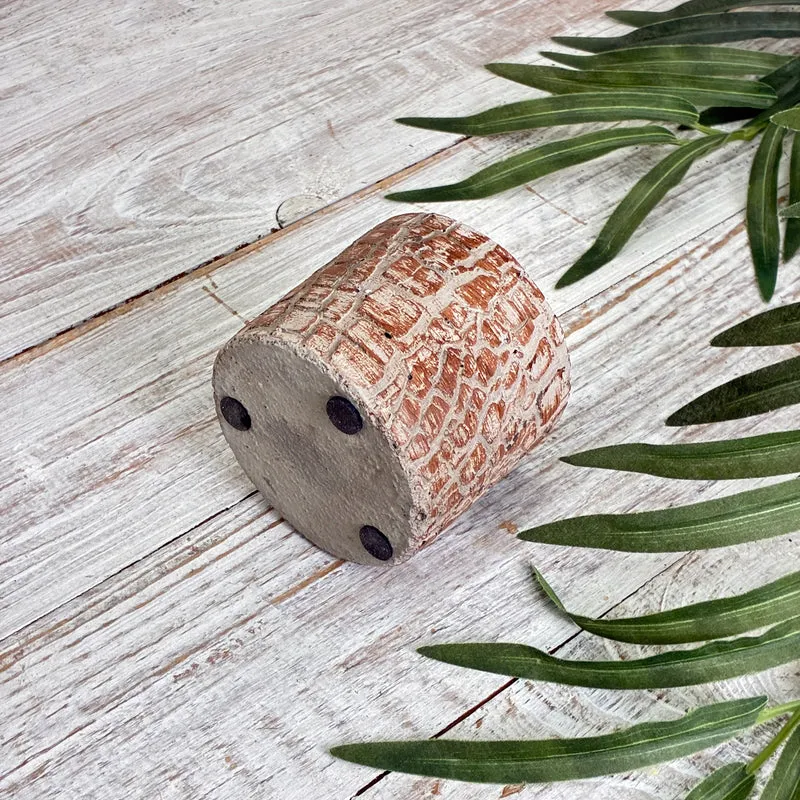 Arica Pflanztopf Übertopf Krokodiloptik Braun Weiß 9cm Keramik Blumentopf