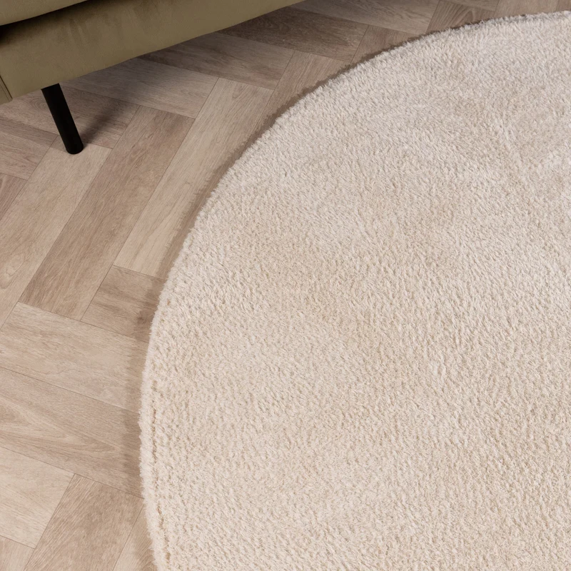 Weicher runder Teppich – Teddy Creme