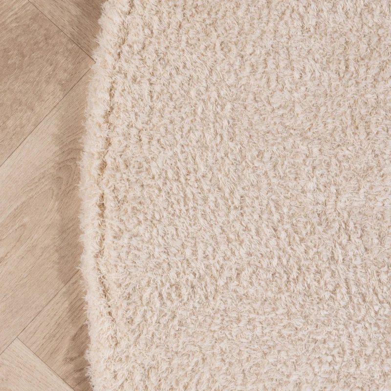 Weicher runder Teppich – Teddy Creme