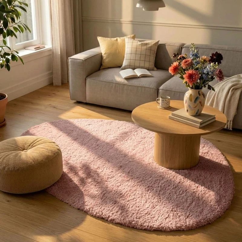 Weicher organischer Teppich – Teddy Rosa