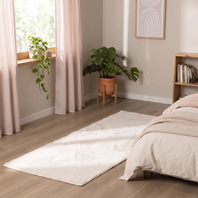 Flauschiger Läufer - Cozy Weiß
