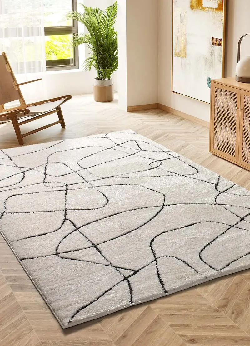 Alfombra de estilo escandinavo Blanche 8522 Blanco