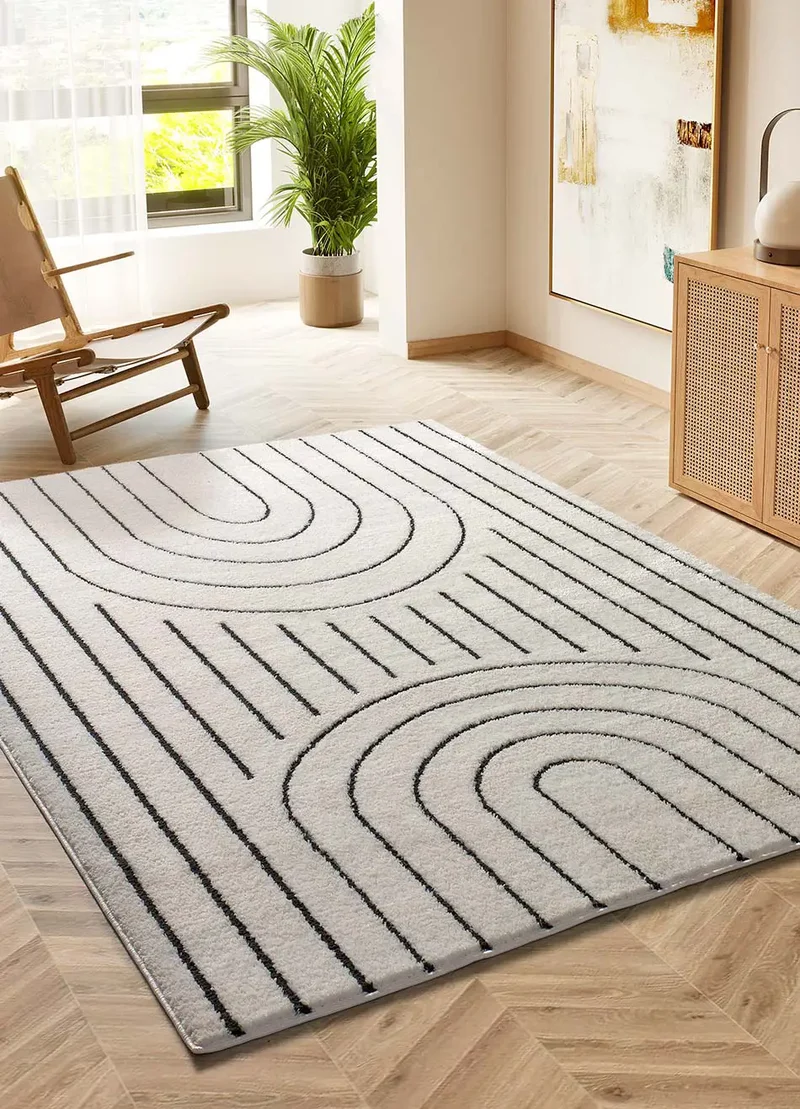 Alfombra de estilo escandinavo Blanche 8494 Blanco