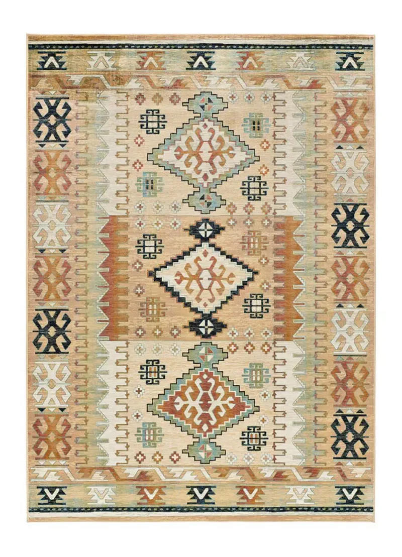 Alfombra étnica en viscosa Antalia 711 Multicolor
