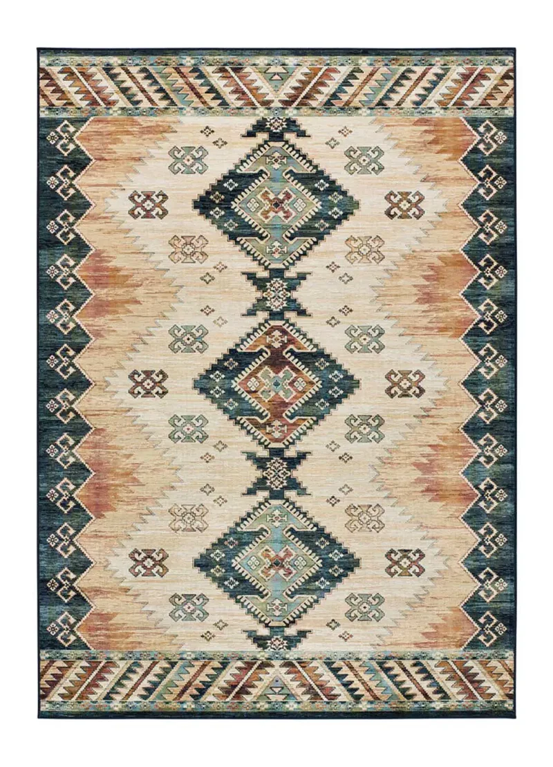 Alfombra étnica en viscosa Antalia 249 Multicolor