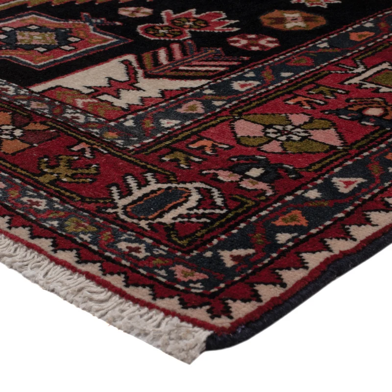 Hamadan Teppich 136x202cm - Perserteppich - dunkelblau