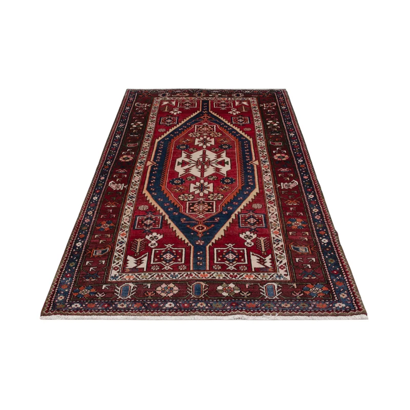 Hamadan Teppich 130x227cm - Perserteppich - hellrot