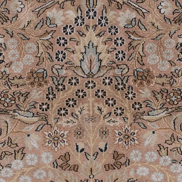 Kaschmir Seide Teppich 126x188cm - Orientteppich - dunkelbeige