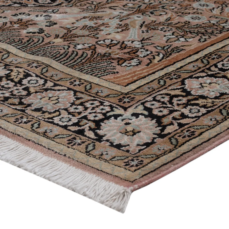 Kaschmir Seide Teppich 126x188cm - Orientteppich - dunkelbeige