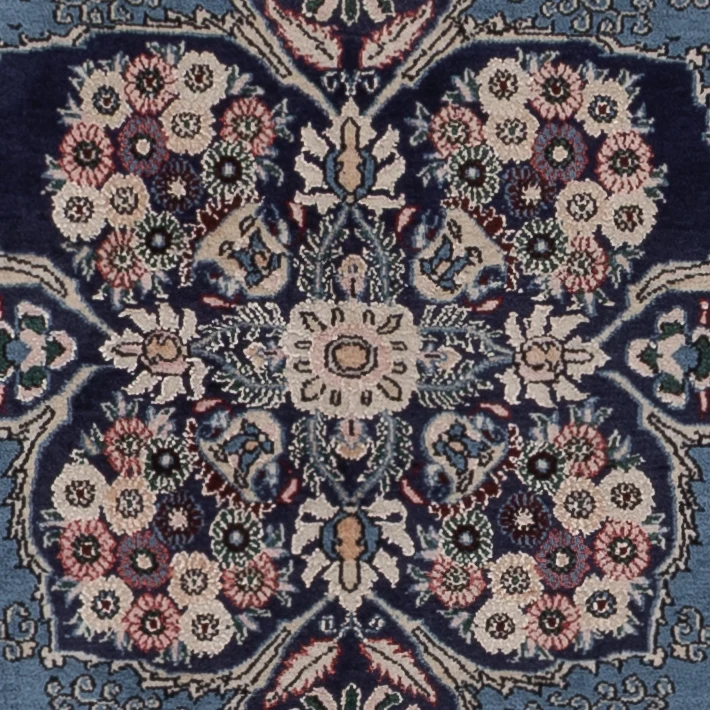 Ghom Teppich 140x218cm - Perserteppich - blau