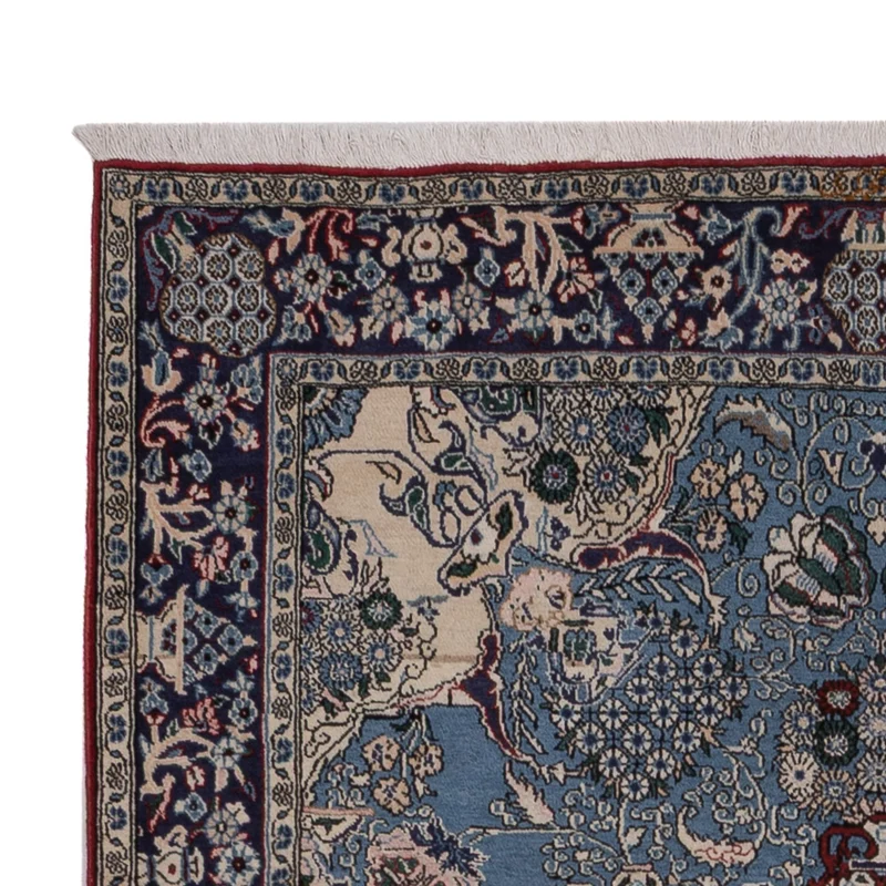 Ghom Teppich 140x218cm - Perserteppich - blau