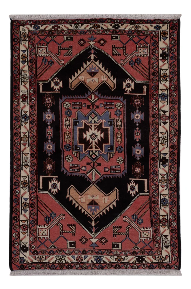 Hamadan Teppich 130x199cm - Perserteppich - dunkelblau