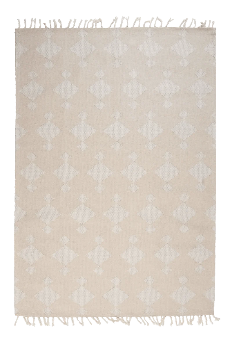 Dhurrie · Handgewebt – Beige, 120x170 cm