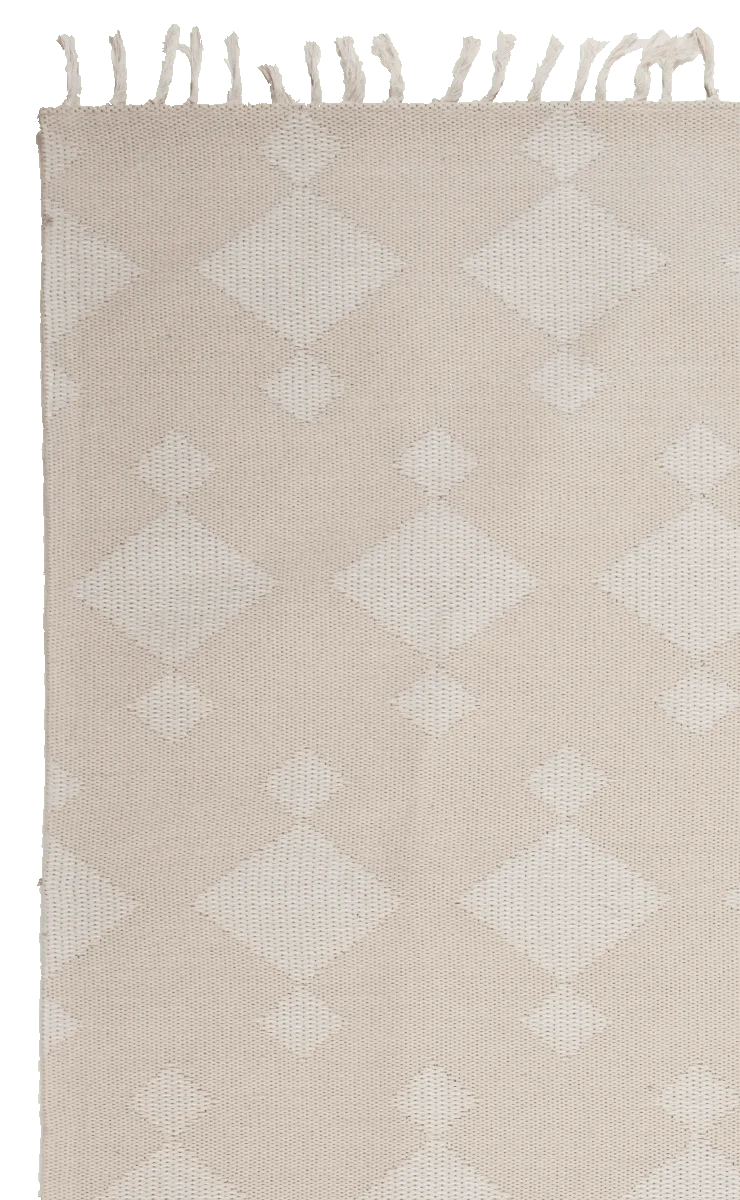 Dhurrie · Handgewebt – Beige, 120x170 cm