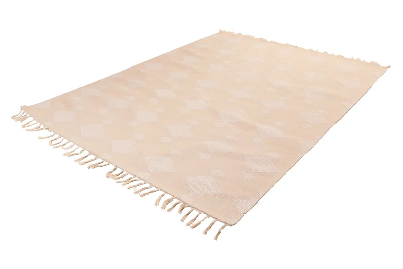 Dhurrie · Handgewebt – Beige, 120x170 cm