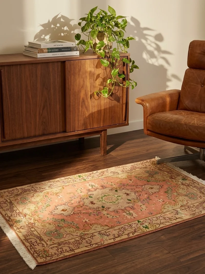 Tabriz 50 Raj · Handgeknüpft – Orange, 128x73 cm