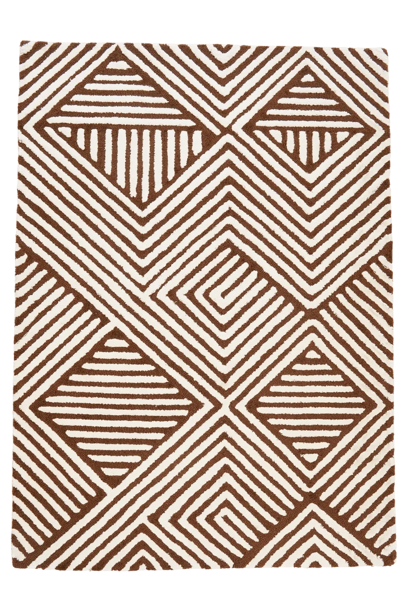 Maze · Handgetuftet – Braun, 200x300 cm