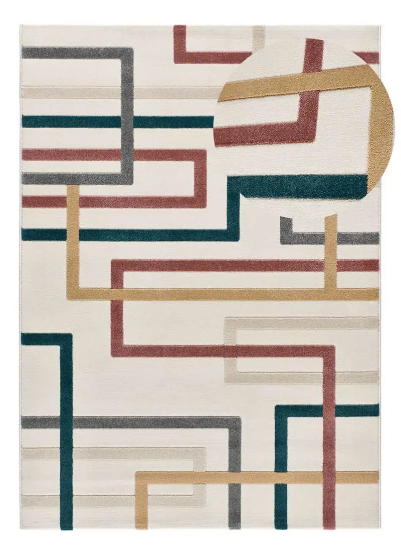 Alfombra geométrica con relieve Karisma 12758 Multicolor