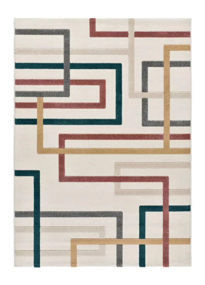 Alfombra geométrica con relieve Karisma 12758 Multicolor