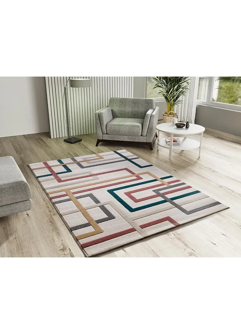 Alfombra geométrica con relieve Karisma 12758 Multicolor