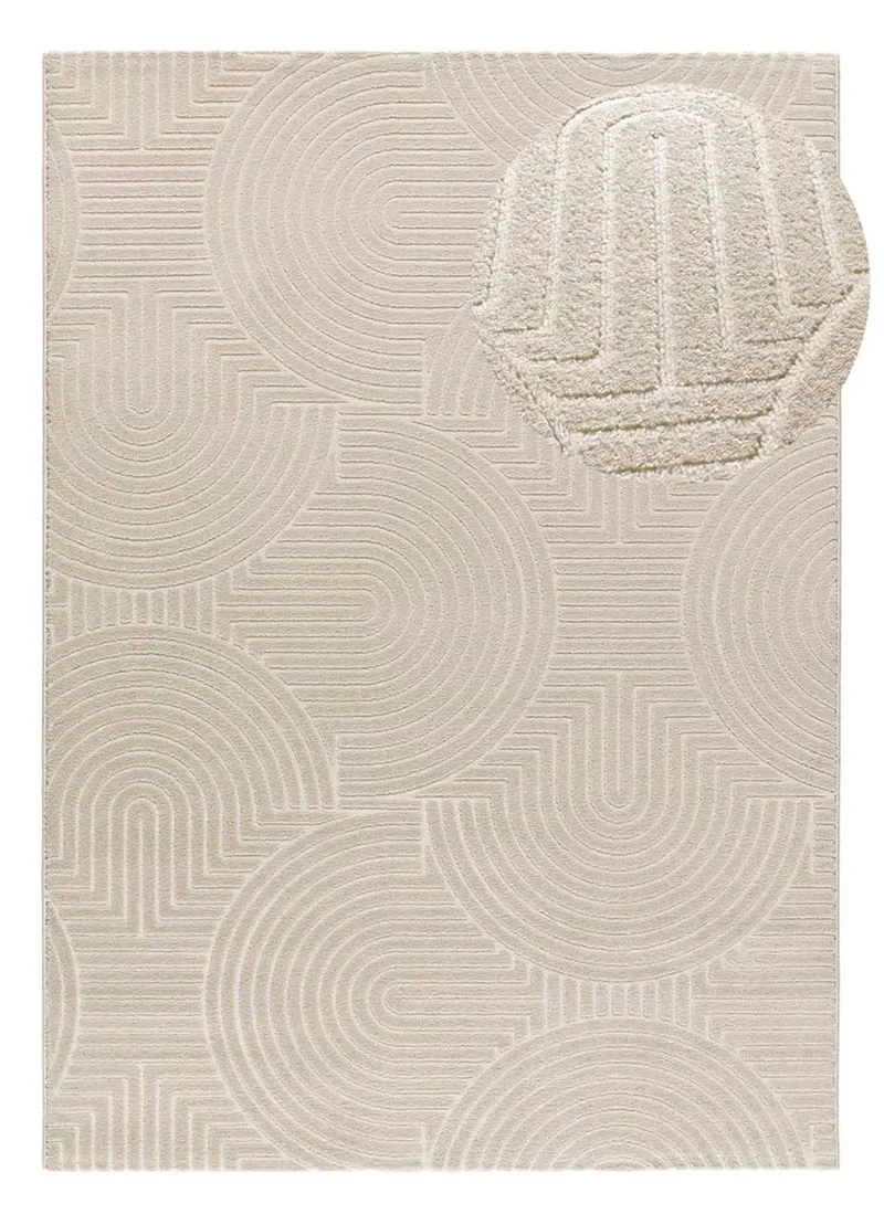 Alfombra de estilo escandinavo con relieve Zen 12754 Blanco