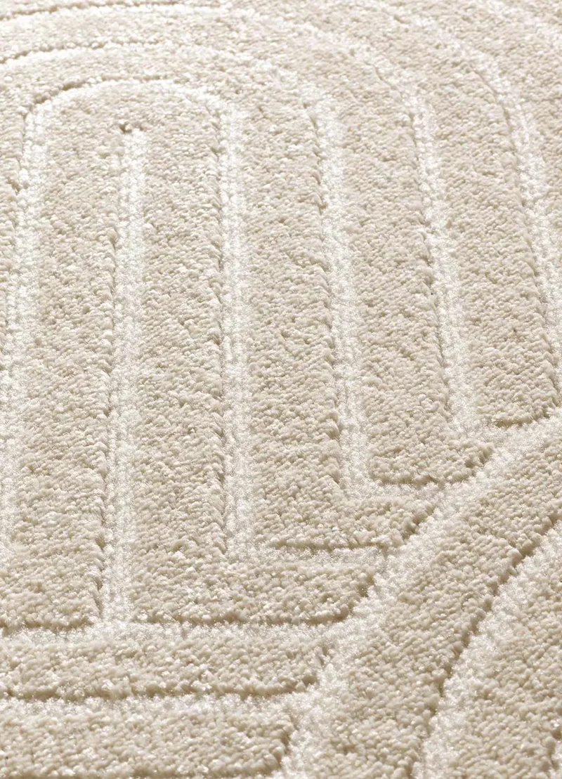 Alfombra de estilo escandinavo con relieve Zen 12754 Blanco