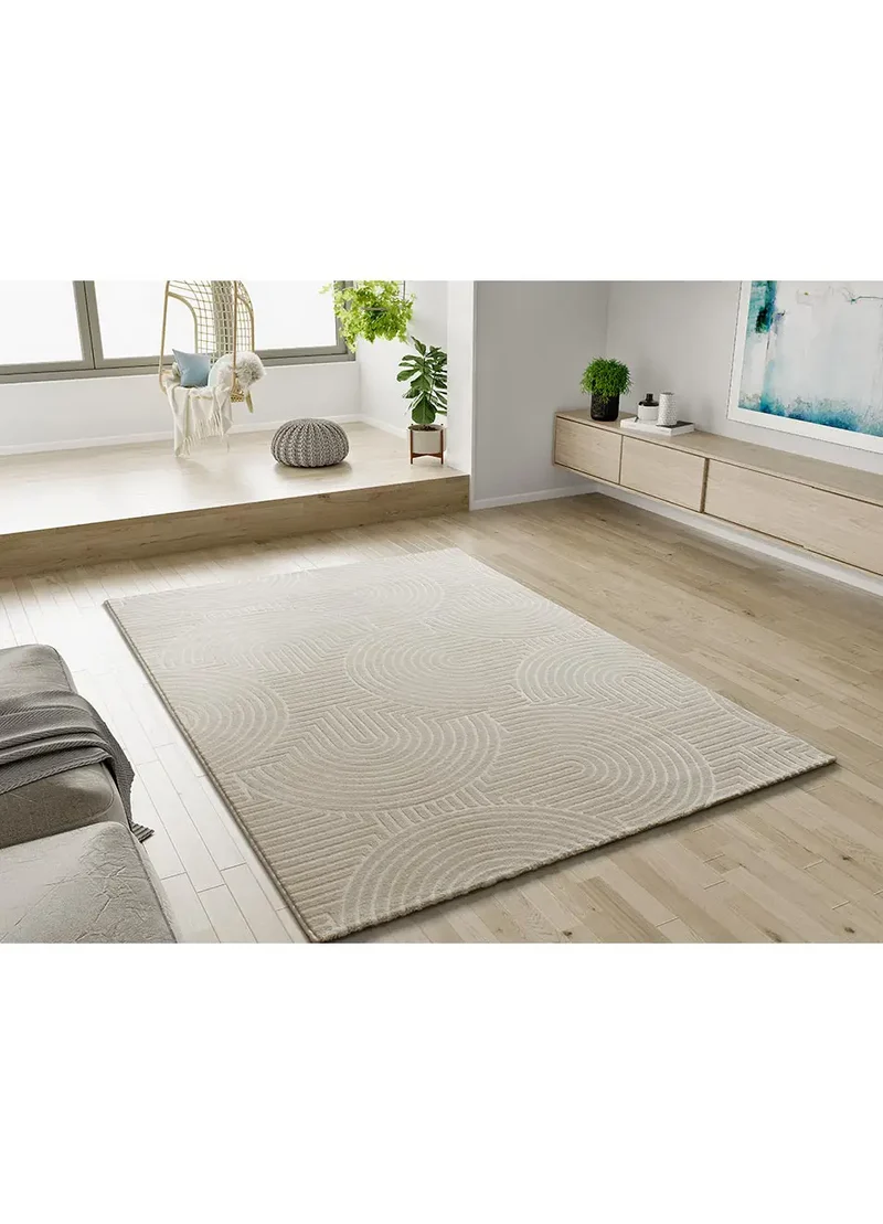 Alfombra de estilo escandinavo con relieve Zen 12754 Blanco