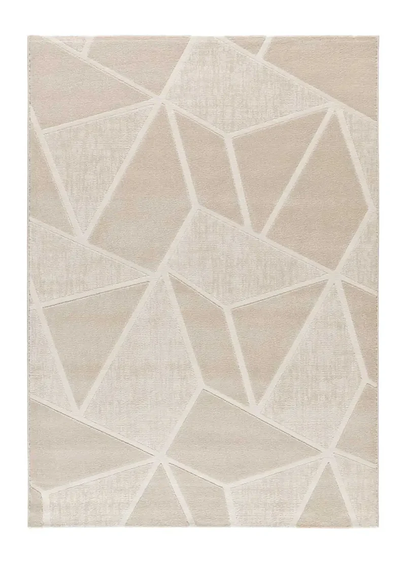 Alfombra geométrica con relieve Sensation 12753 Blanco