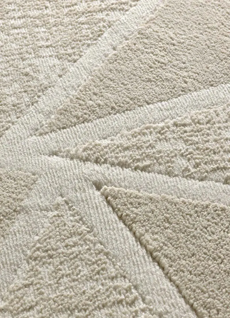 Alfombra geométrica con relieve Sensation 12753 Blanco