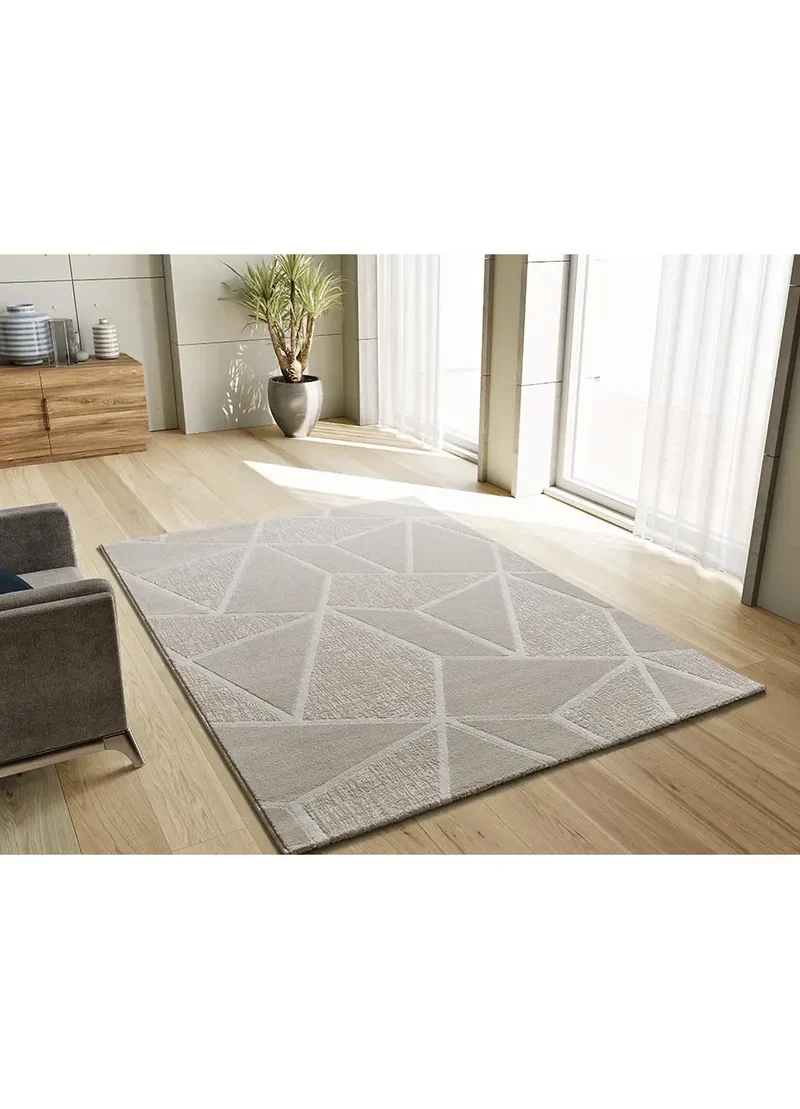 Alfombra geométrica con relieve Sensation 12753 Blanco