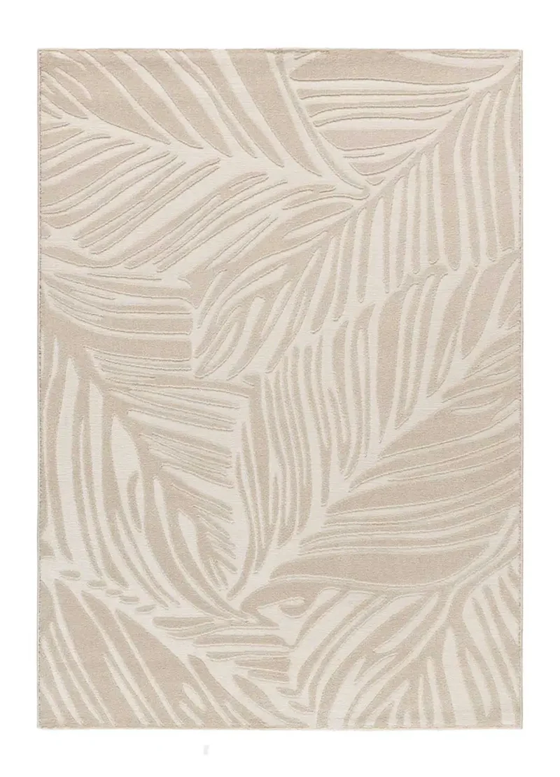 Alfombra con diseño vegetal en relieve Sensation 12744 Blanco