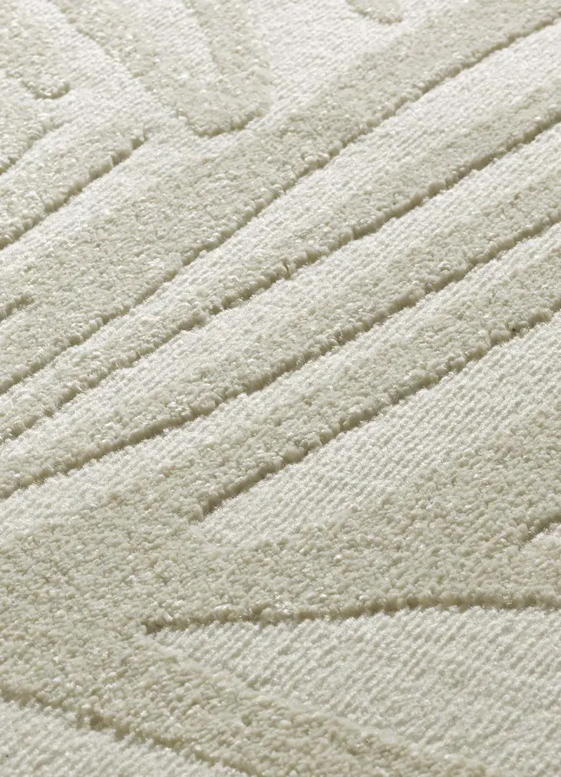 Alfombra con diseño vegetal en relieve Sensation 12744 Blanco