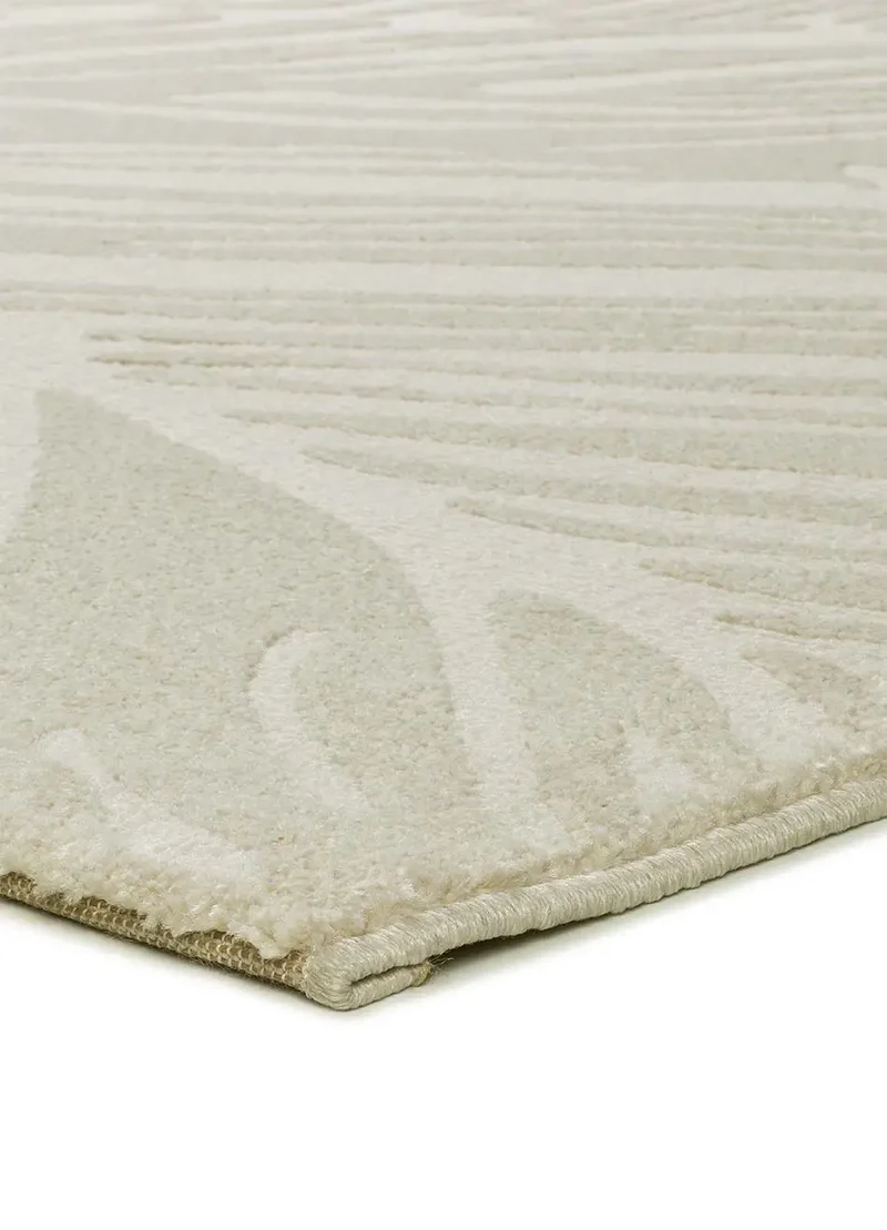 Alfombra con diseño vegetal en relieve Sensation 12744 Blanco