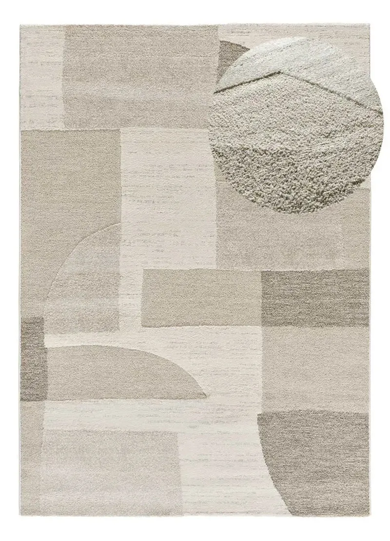 Alfombra geométrica con relieve Verona 2294 Crema