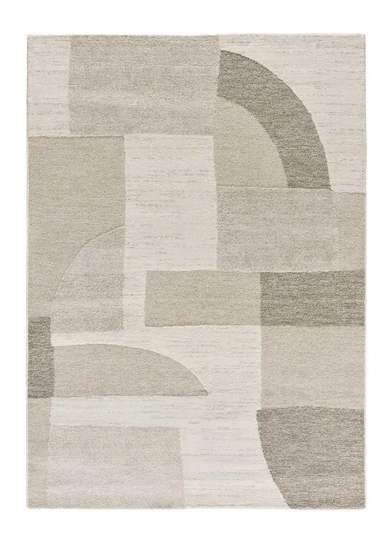 Alfombra geométrica con relieve Verona 2294 Crema