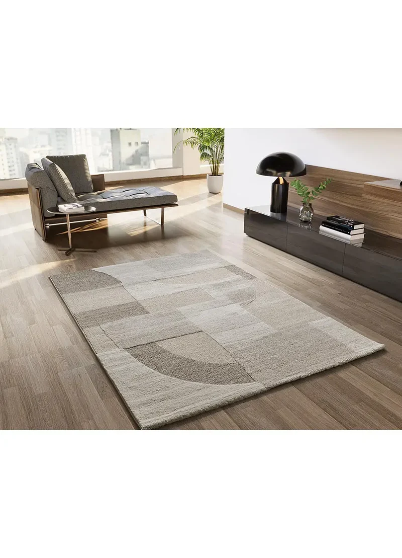 Alfombra geométrica con relieve Verona 2294 Crema