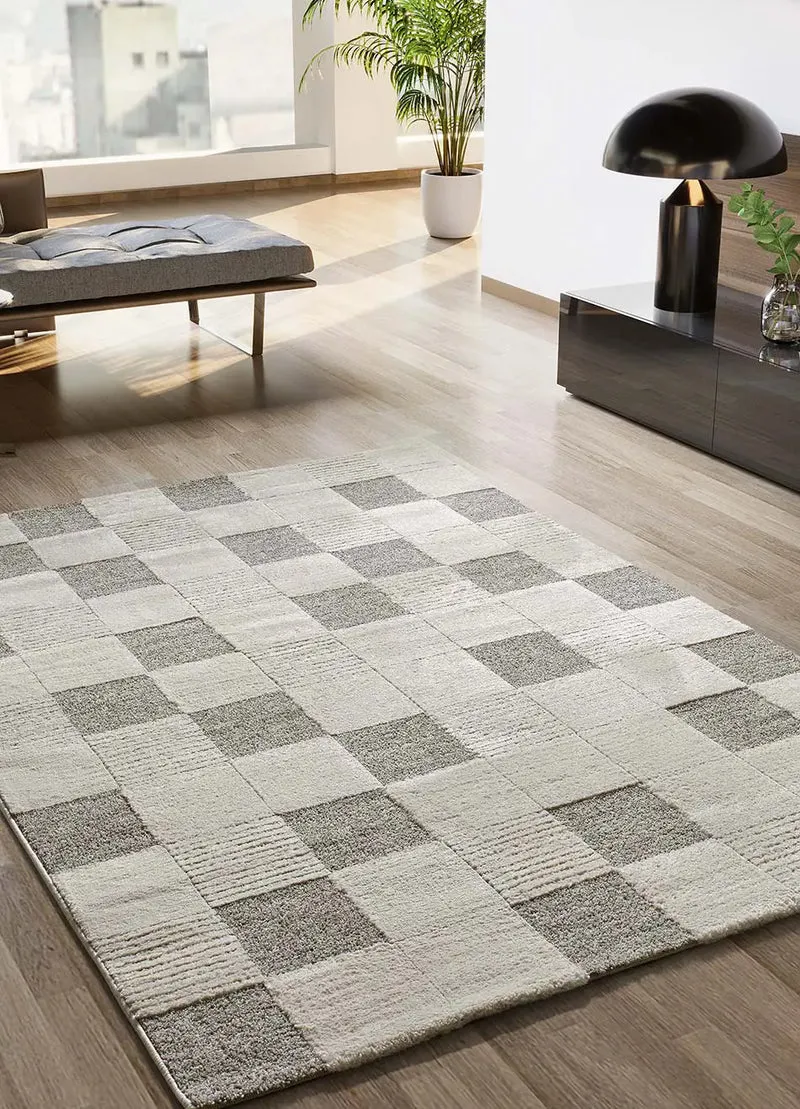 Alfombra diseño damero con relieve Verona 2259 Crema