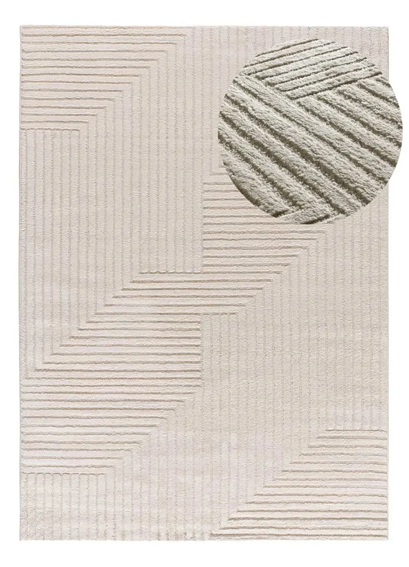 Alfombra con relieve y diseño geométrico Verona 2253 Crema
