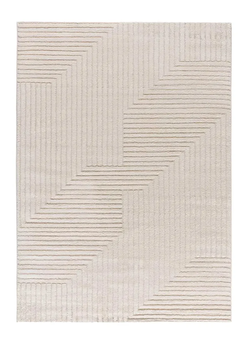 Alfombra con relieve y diseño geométrico Verona 2253 Crema