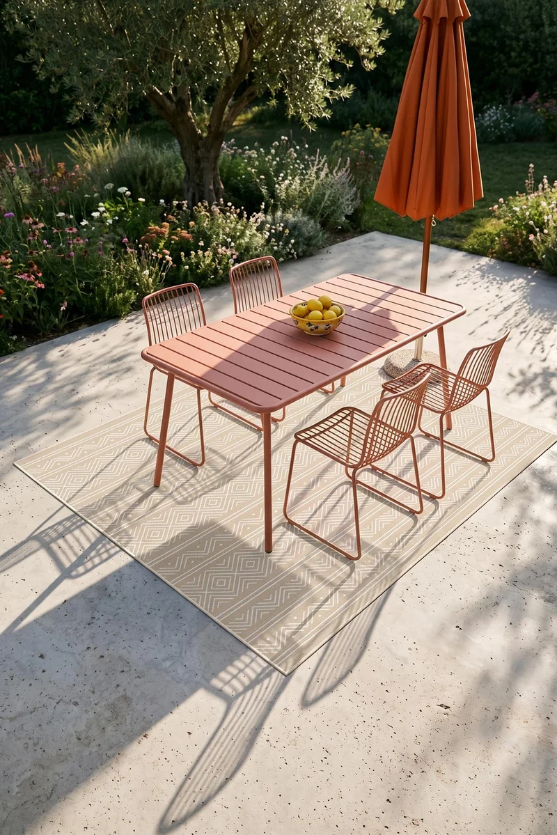 Outdoor Aztek Creme Teppich