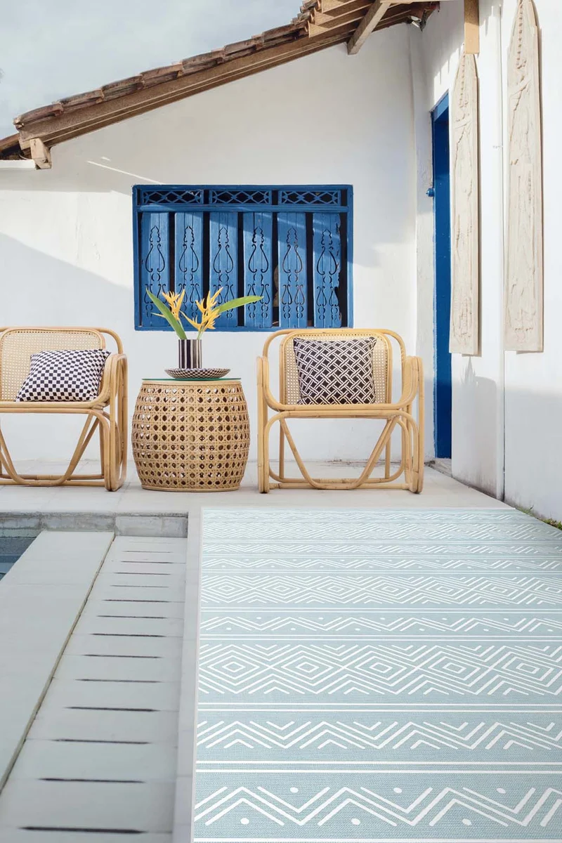 Outdoor Aztek Himmelblau Teppich