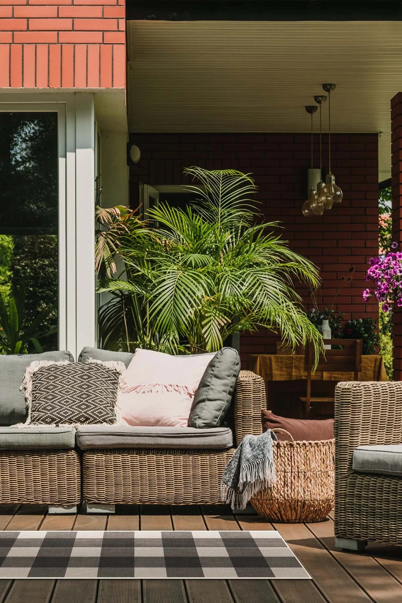 Outdoor Quadrat Anthrazit Teppich
