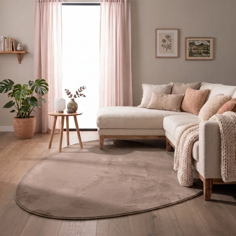 Flauschiger Teppich - Cozy Pebble Taupe