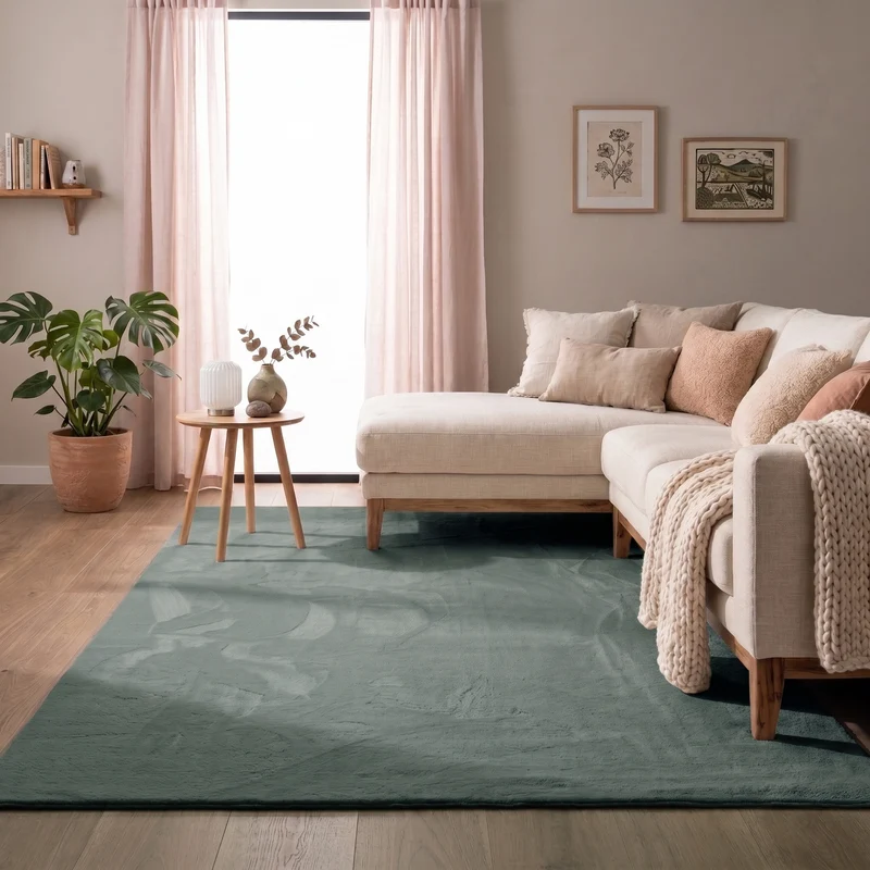 Flauschiger Teppich - Cozy Grün