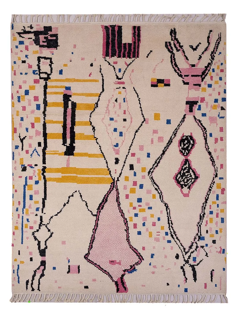 Berber Teppich 166x244cm - Wollteppich - beige