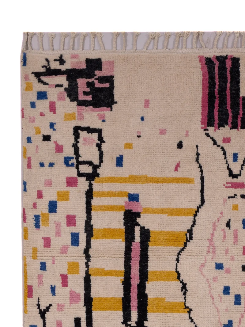 Berber Teppich 166x244cm - Wollteppich - beige