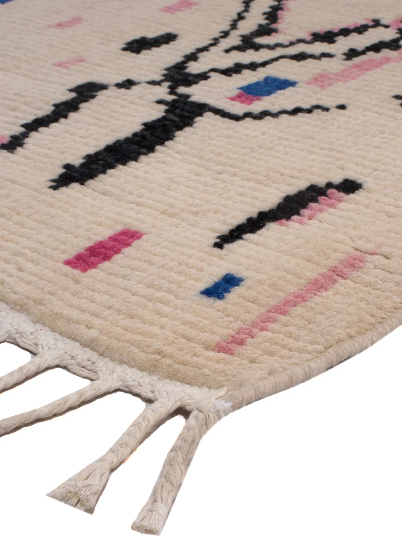 Berber Teppich 166x244cm - Wollteppich - beige