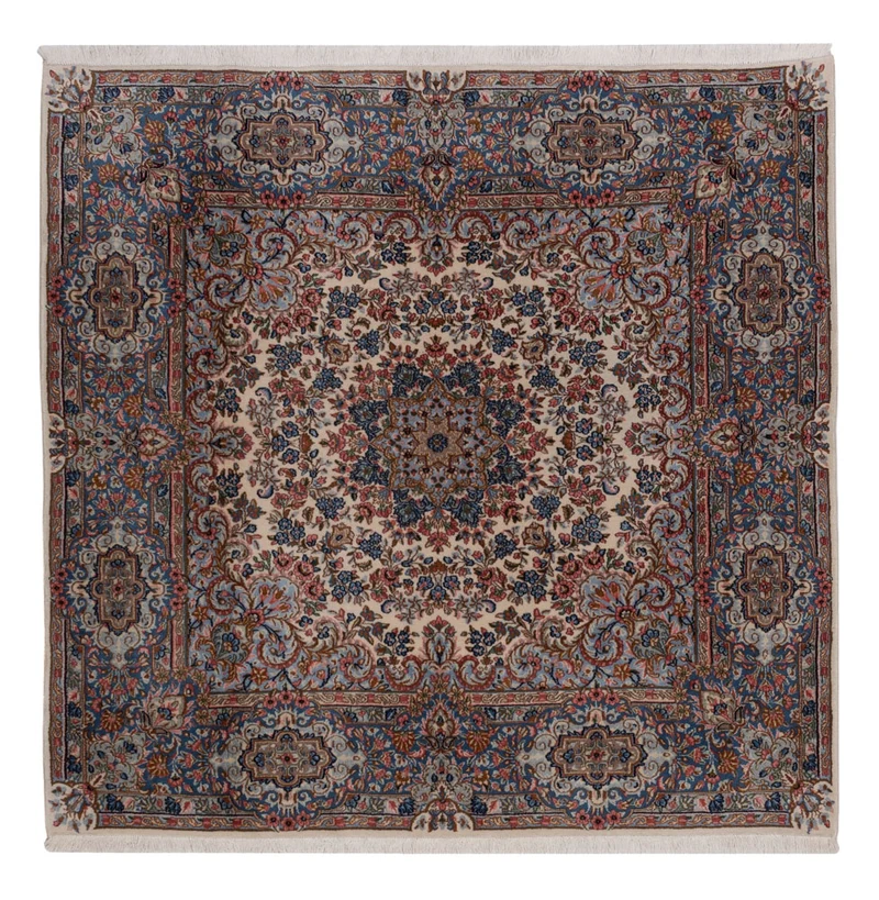 Kerman Teppich 176x176cm - Perserteppich - dunkelbeige